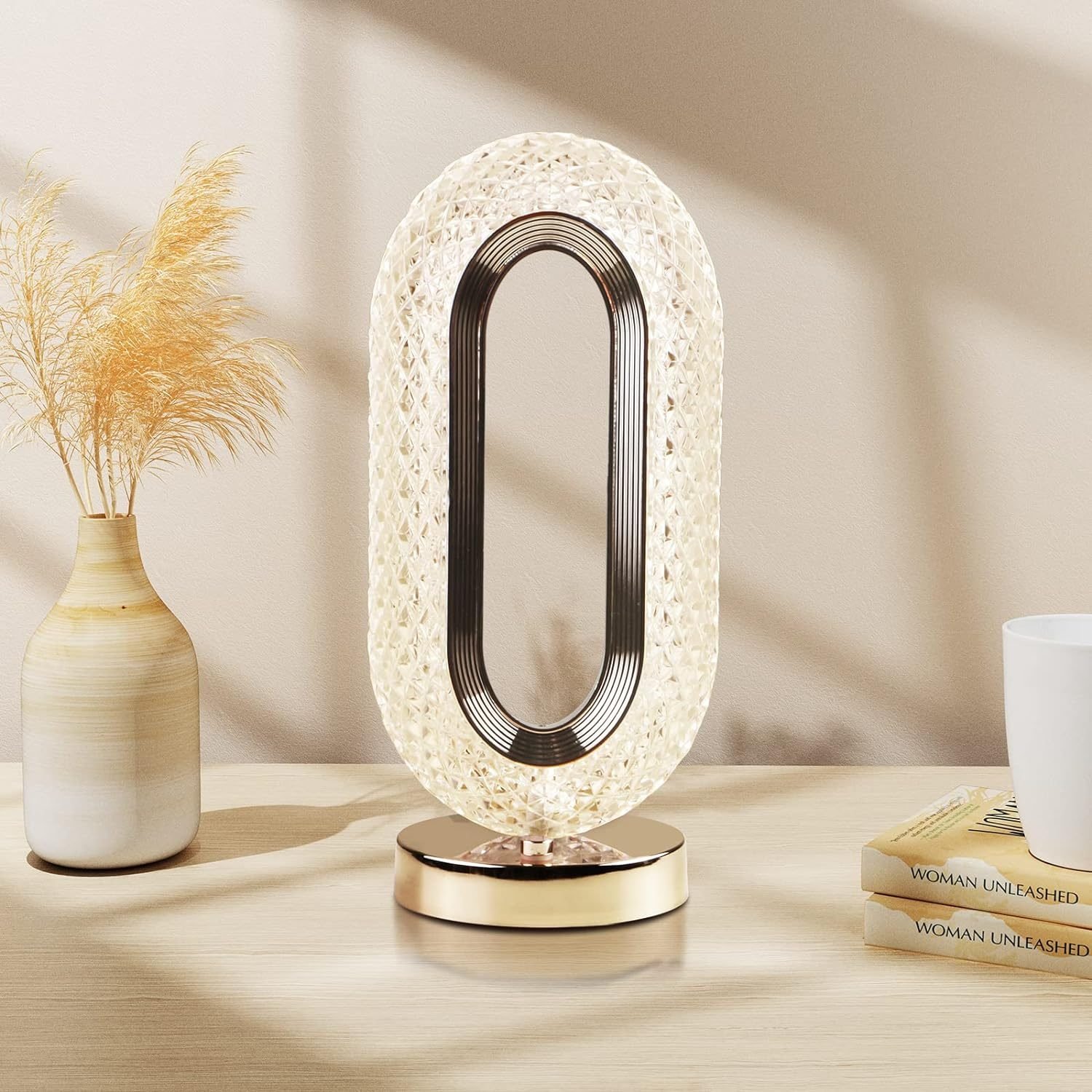 Elegant Crystal Table Lamp – 3-Level Touch Dimmer