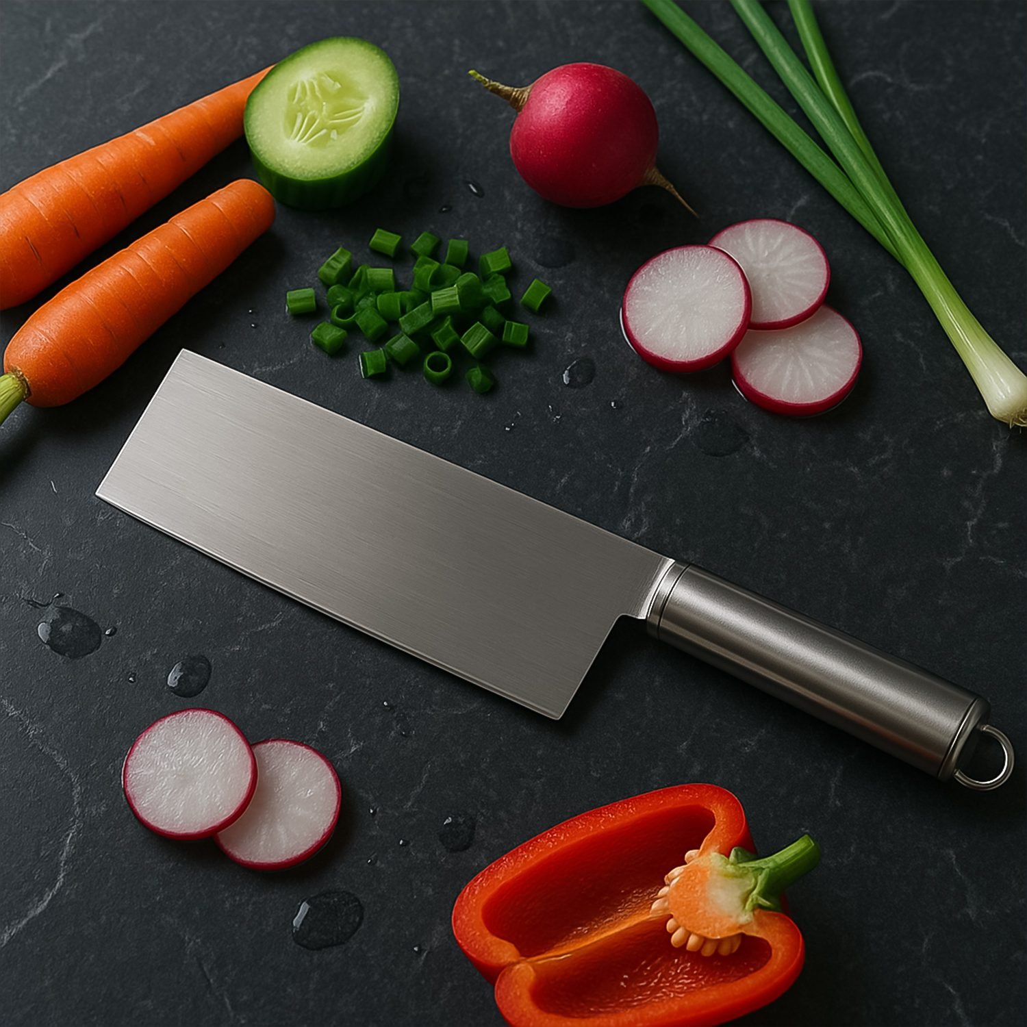 Ultra-Sharp Stainless Steel Vegetable Cleaver Knife | Rust-Resistant, Heavy-Duty Multipurpose Kitchen Knife for Home & Professional Use